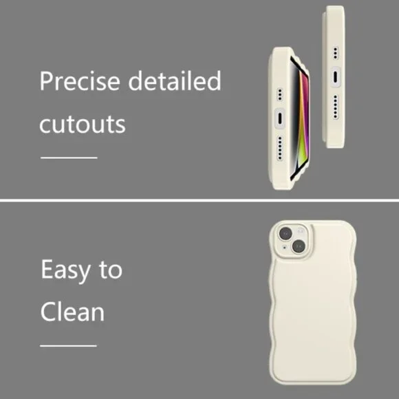 Fabspark iPhone 16 Phone Case BLACK Soft Silicone Simple Wave Design Wavy Cover - Picture 5 of 6